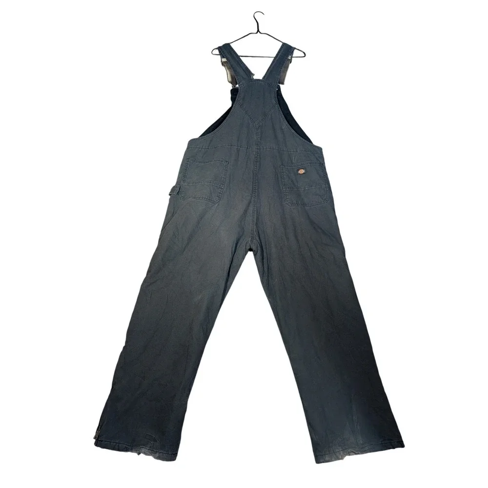 Dickies Black Quilted Insulated Zip Leg Overalls Mwn's 2XL Winter Workwear - Picture 7 of 12